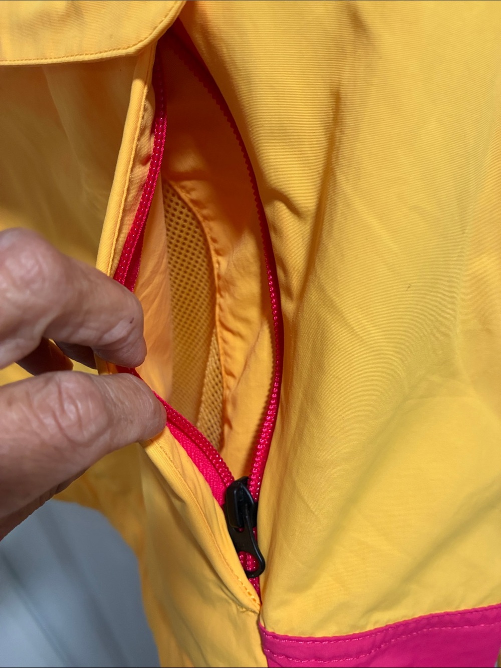 The North Face womanColorblock Hooded Anorak - Navy, Yellow & Pink - Picture 3 of 5